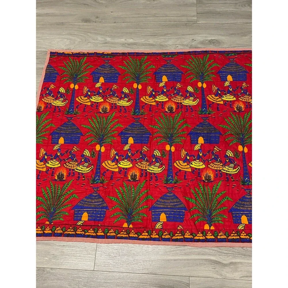 House Design Patchwork Quilt Lap Blanket Wall Hanging 42” x  36.5”